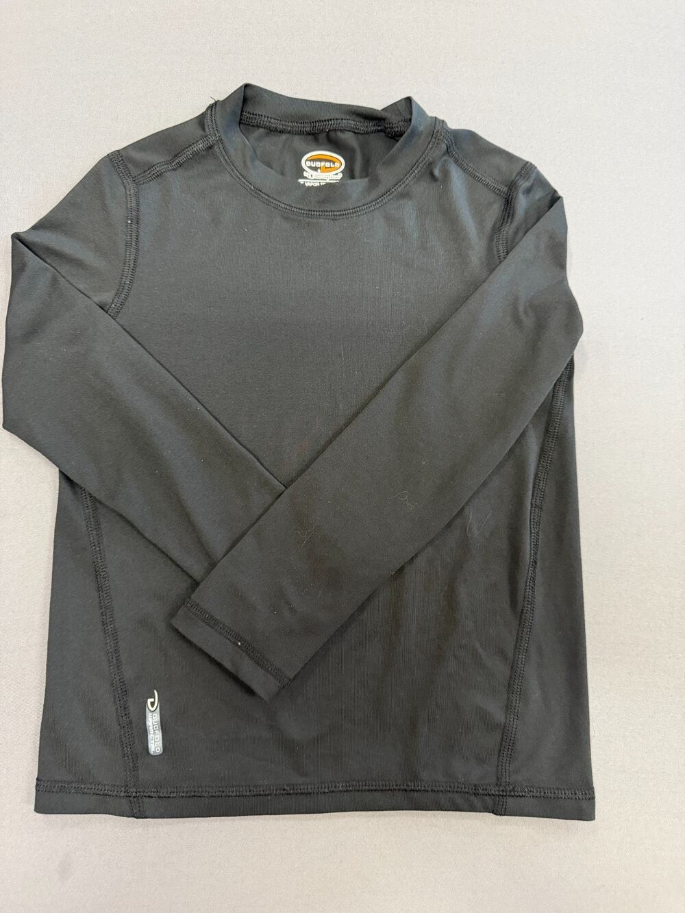 Duofold Youth Boys' Flex Weight Thermal Wicking Crew Shirt Small Black